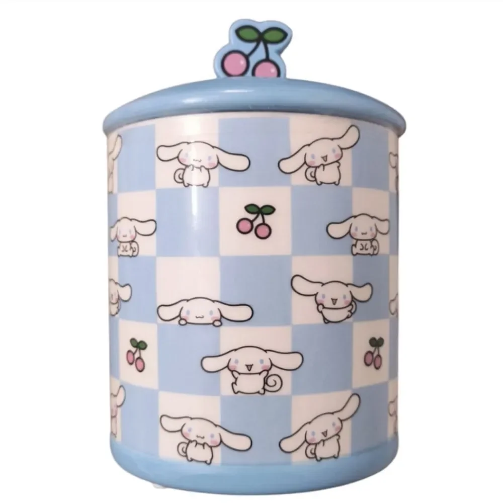 Sanrio Cinnamoroll Blue and White Checkered Cookie Jar